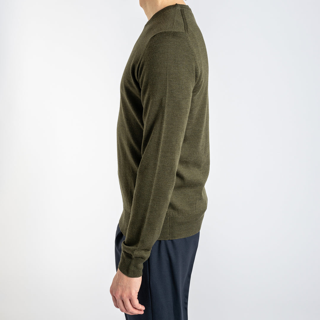 Extra Fine Merino Crewneck Green