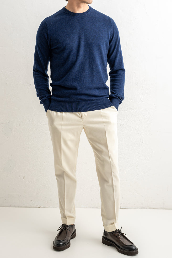 Wool Cashmere Blend Sweater Denim