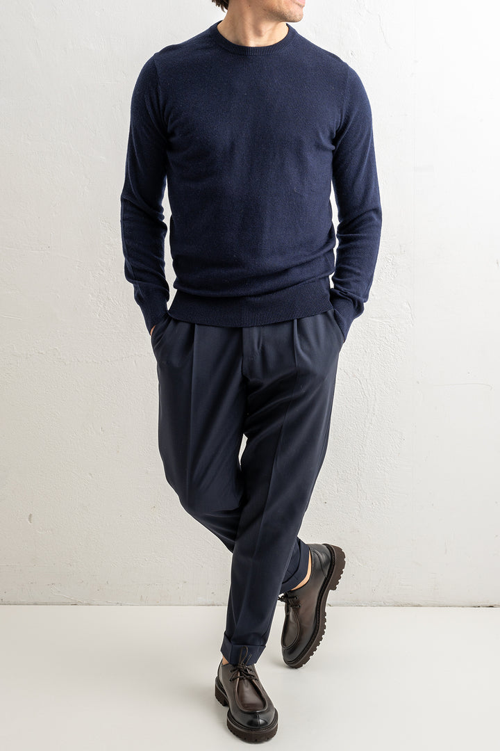 Wool Cashmere Blend Sweater Navy