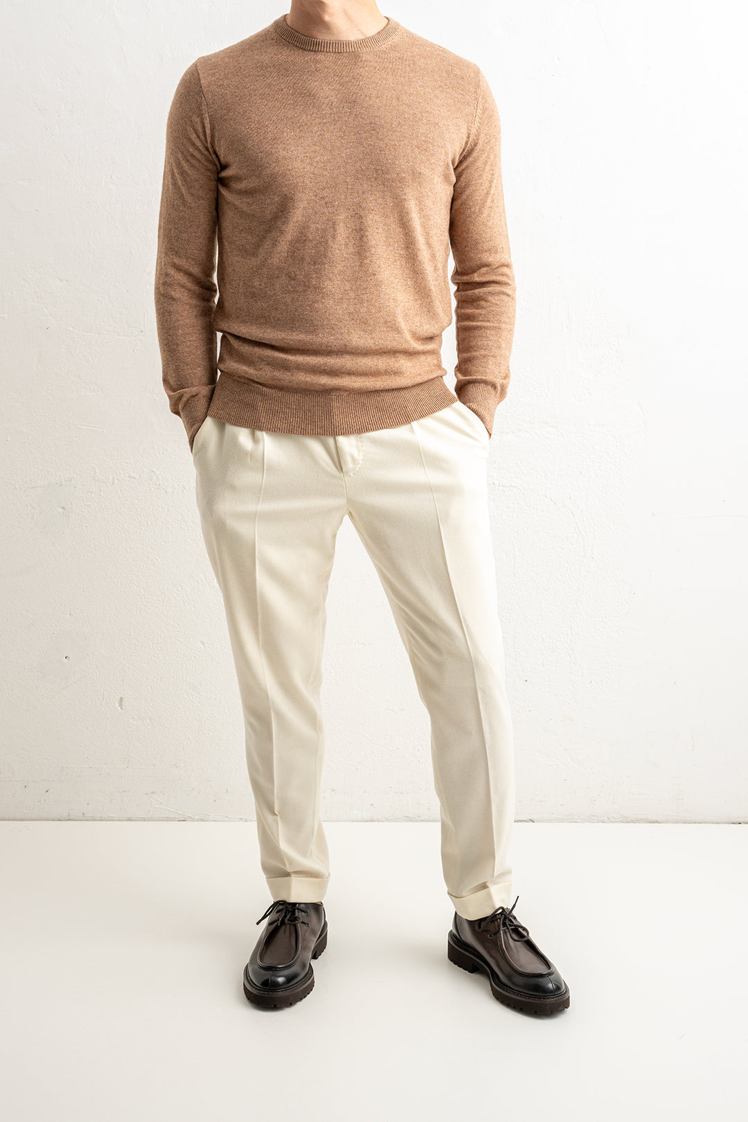 Wool Cashmere Blend Sweater Beige