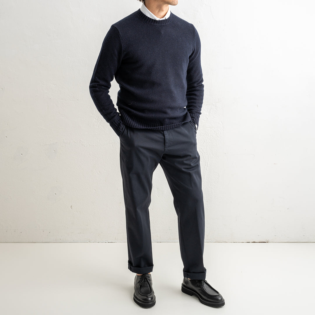 Geelong Lambwool Crewneck Navy