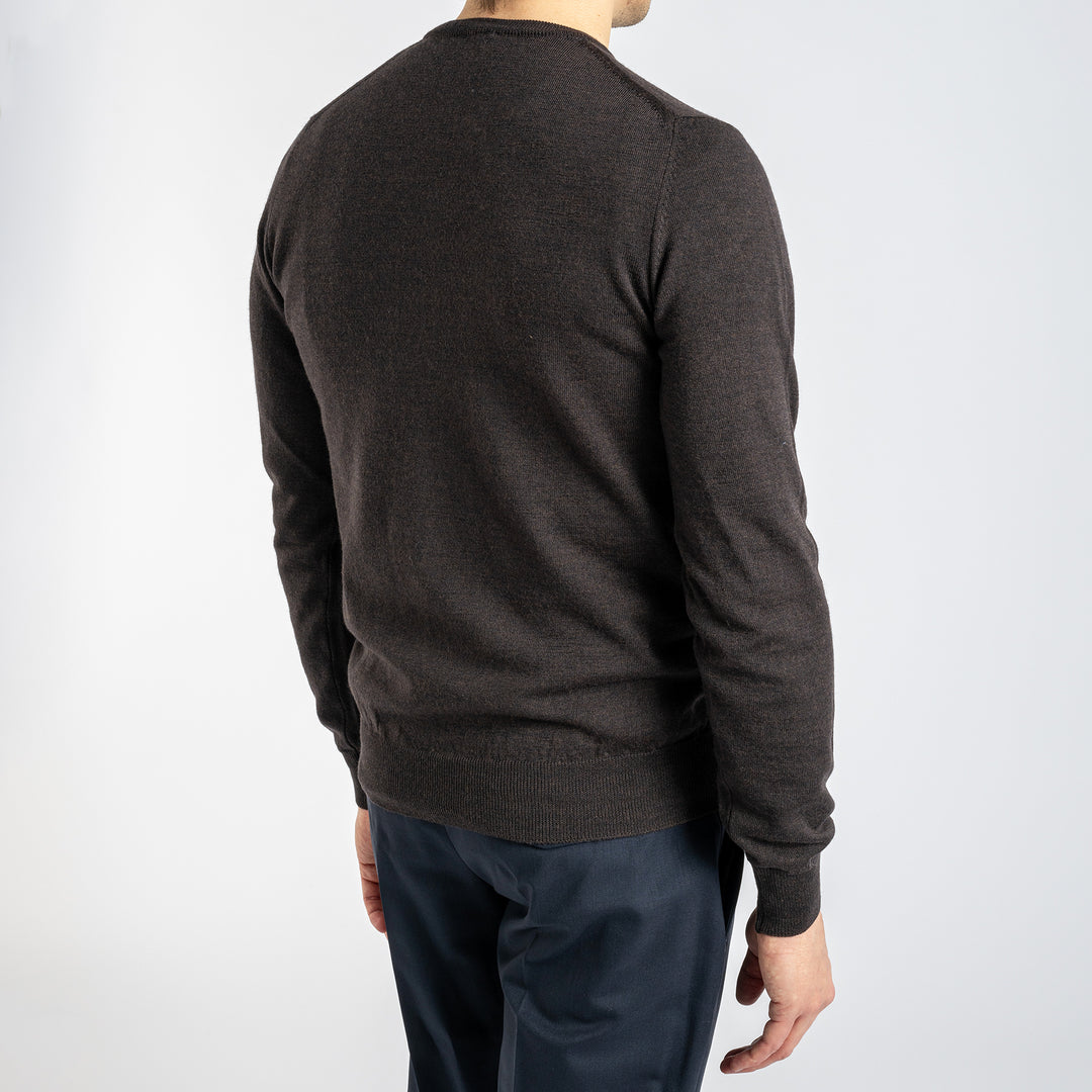 Extra Fine Merino Crewneck Dark Brown