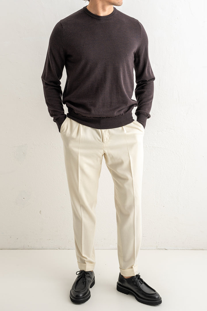 Superfine Merino Crewneck Brown