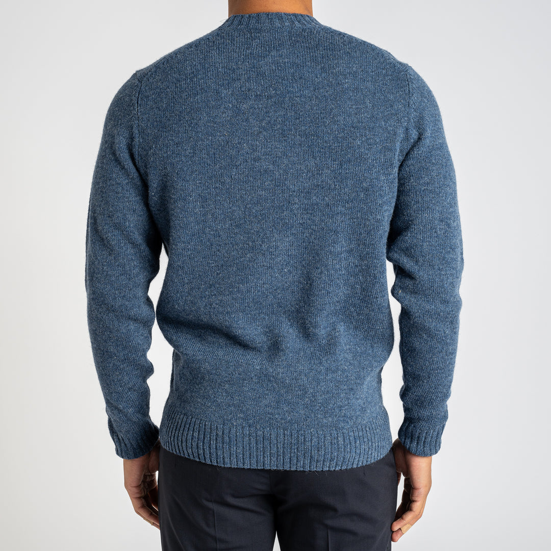 Kinnadie Shetland Long Sleeve Crew Neck Denim