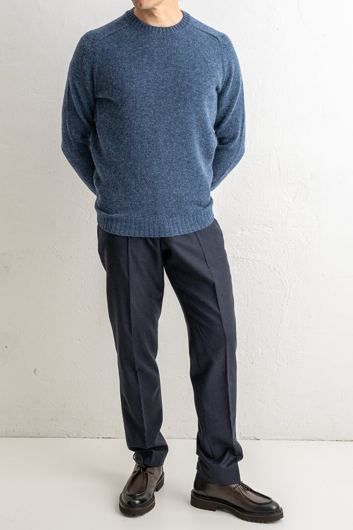 Samphrey Brushed Shetland Crewneck Denim