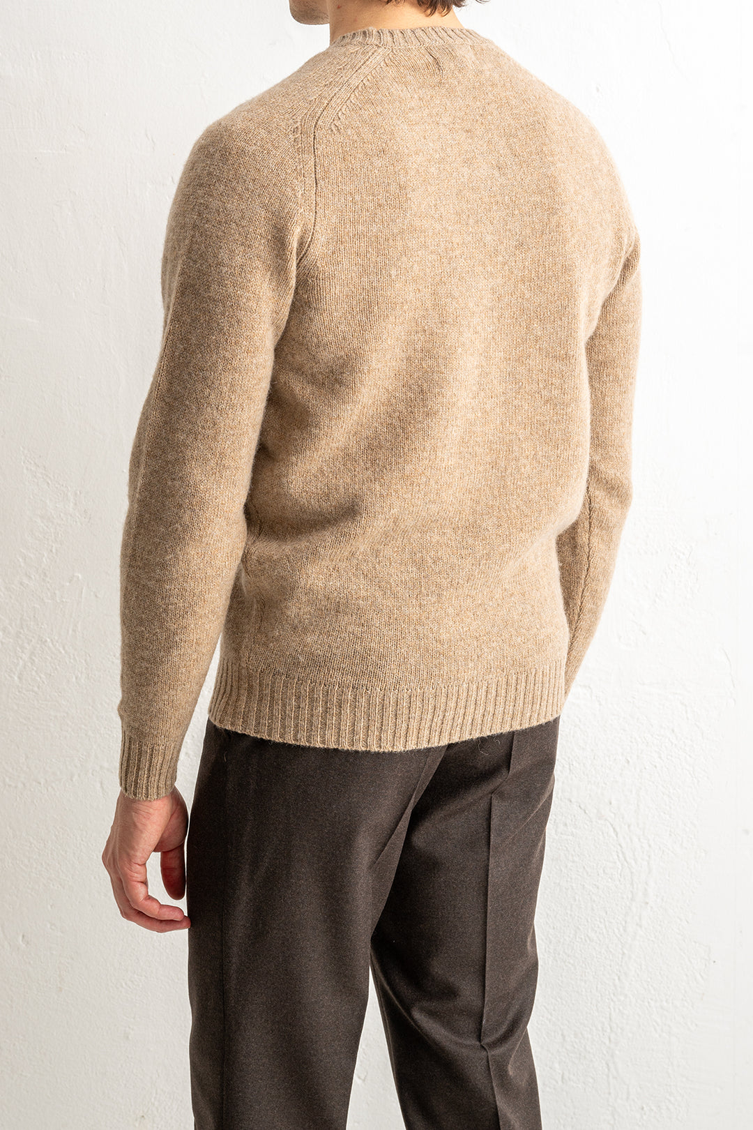 Samphrey Brushed Shetland Crewneck Pale Oak