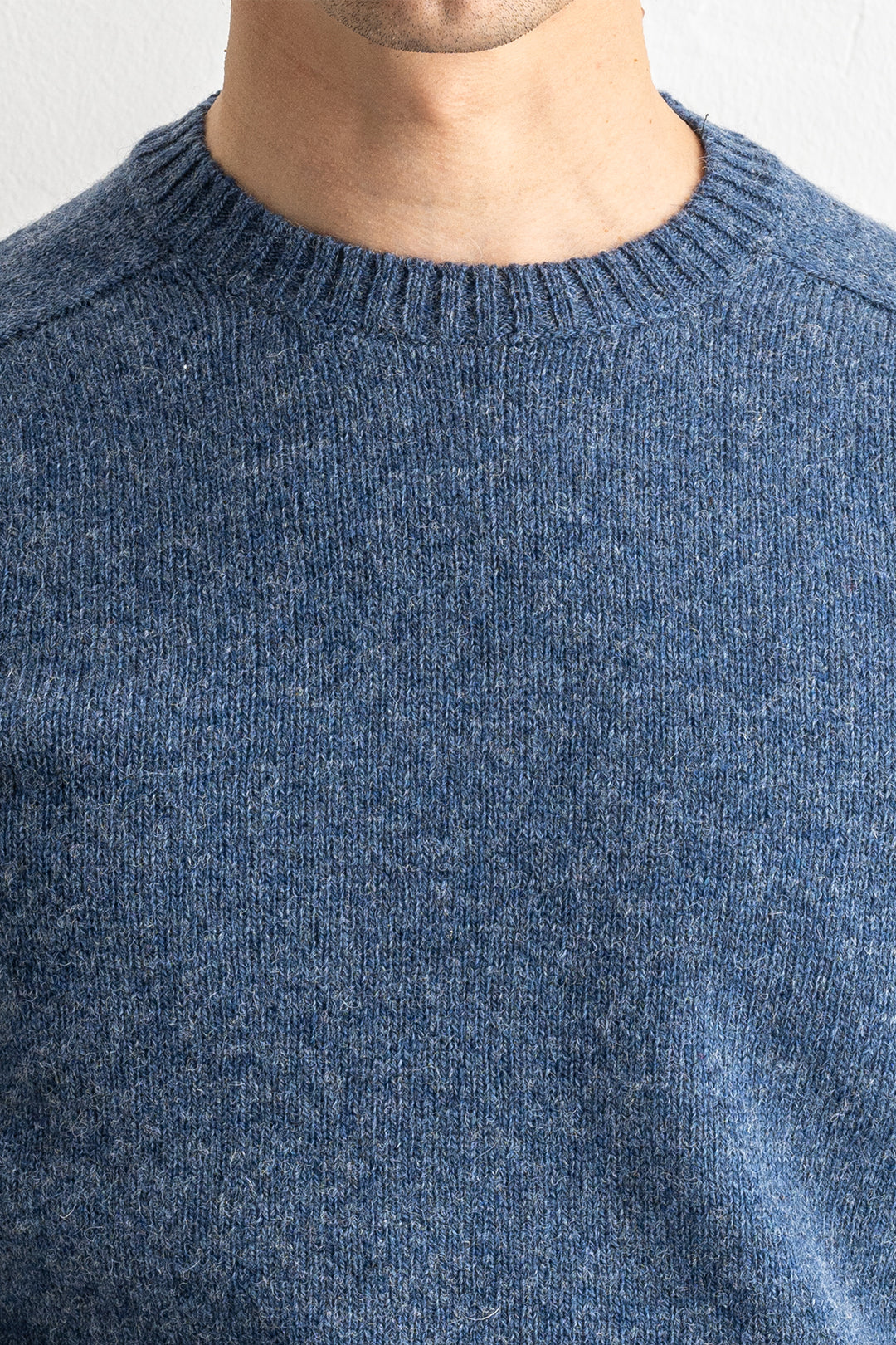Samphrey Brushed Shetland Crewneck Denim