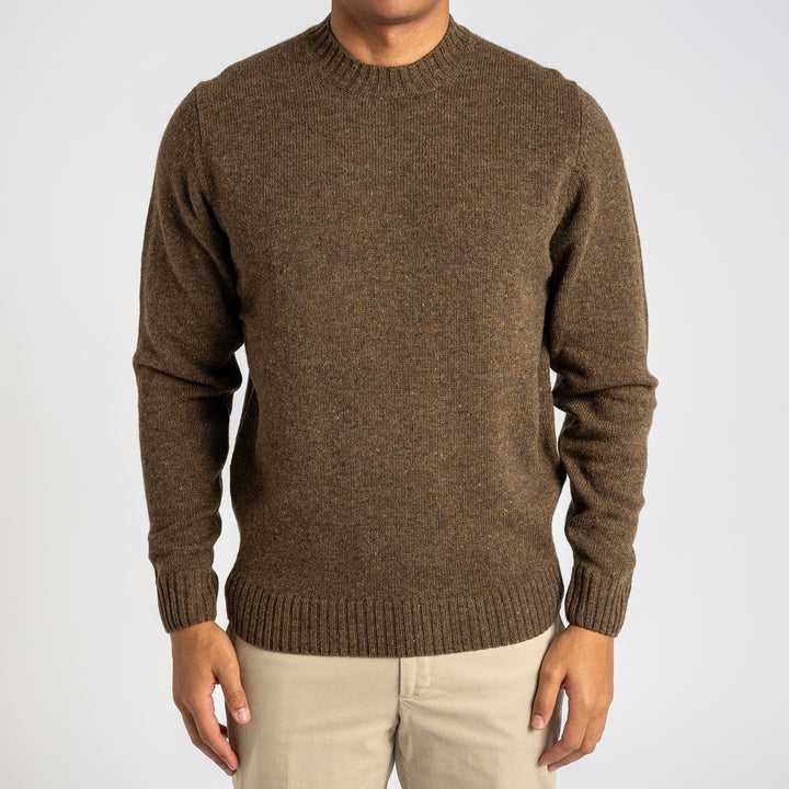 Kinnadie Shetland Long Sleeve Crew Neck Scots Pine