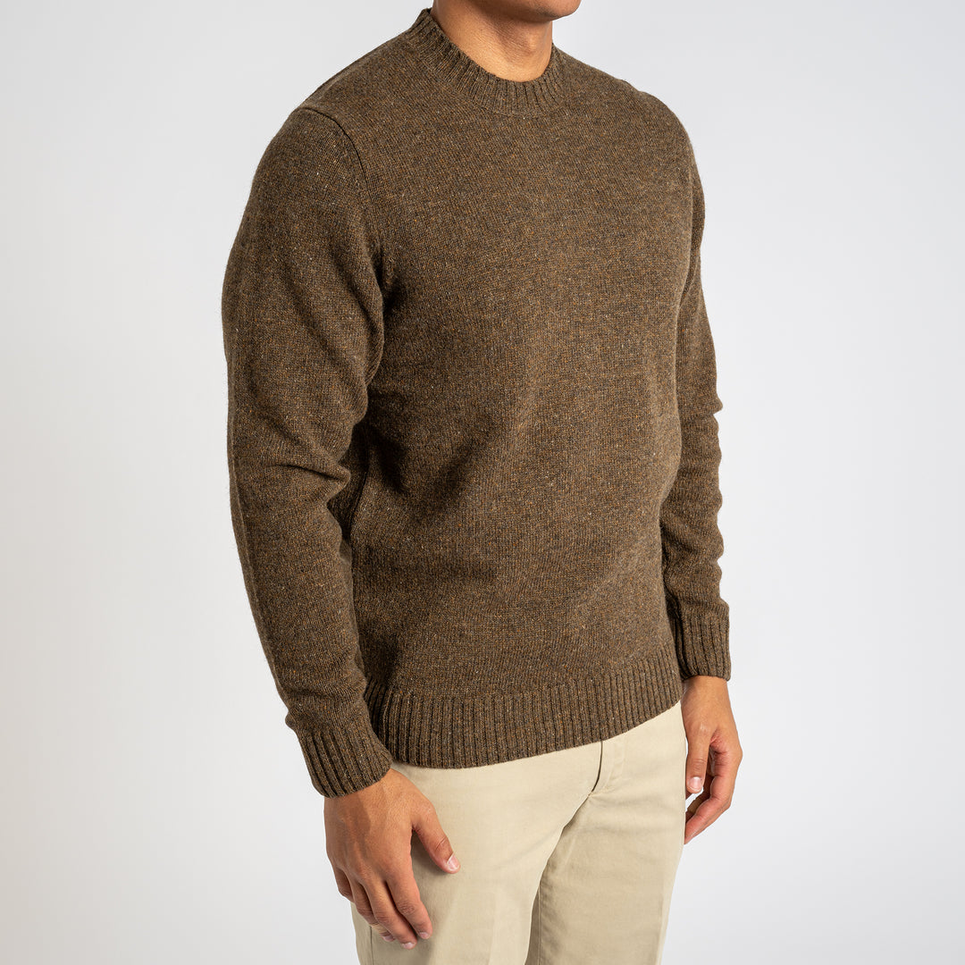 Kinnadie Shetland Long Sleeve Crew Neck Scots Pine