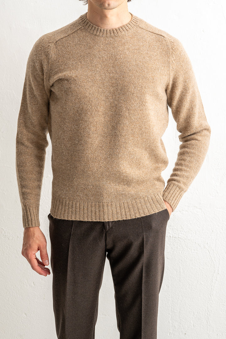 Samphrey Brushed Shetland Crewneck Pale Oak