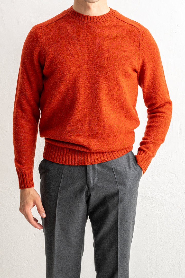 Samphrey Brushed Shetland Crewneck Saffron