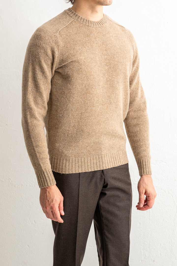 Samphrey Brushed Shetland Crewneck Pale Oak