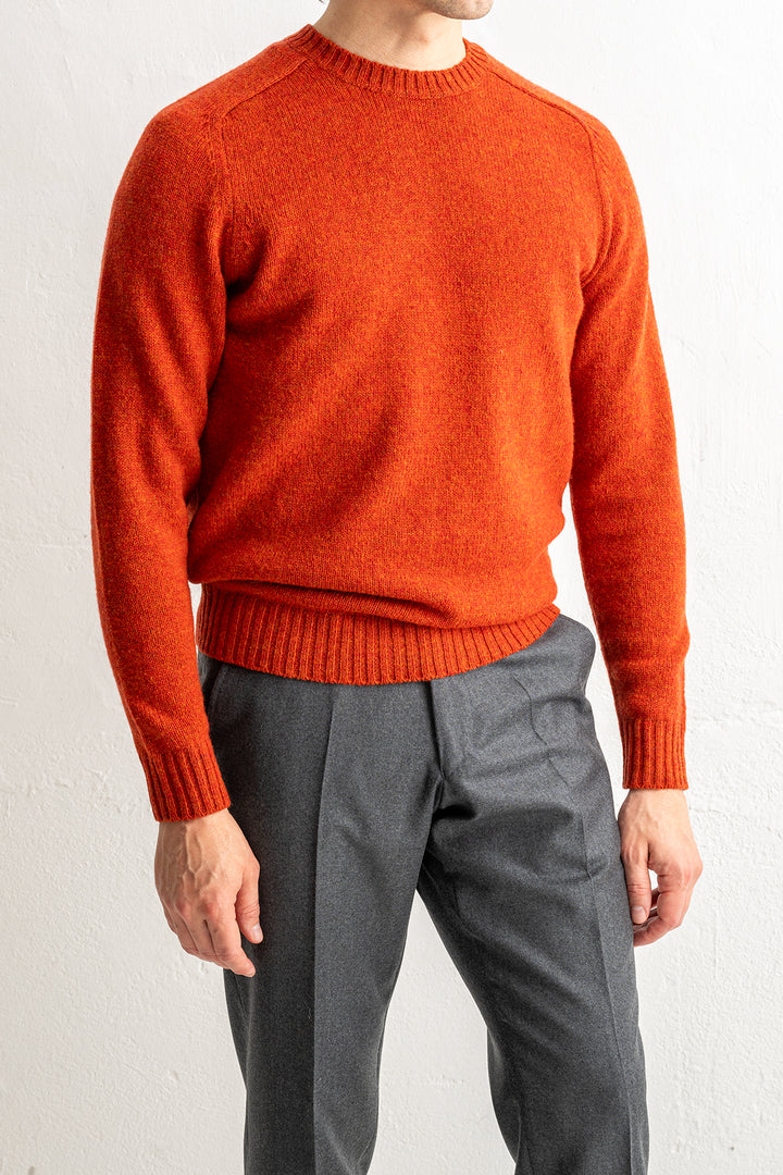 Samphrey Brushed Shetland Crewneck Saffron