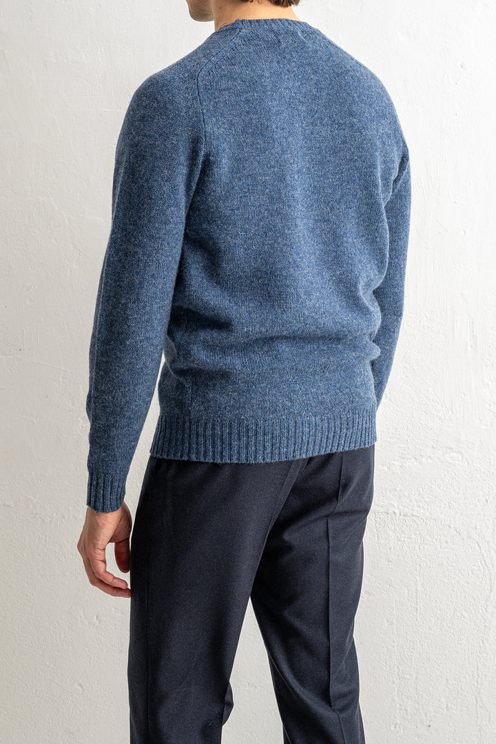 Samphrey Brushed Shetland Crewneck Denim