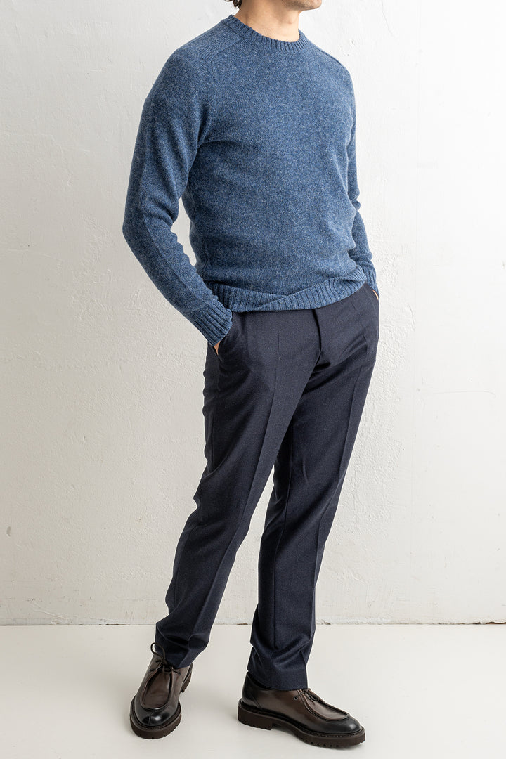 Samphrey Brushed Shetland Crewneck Denim