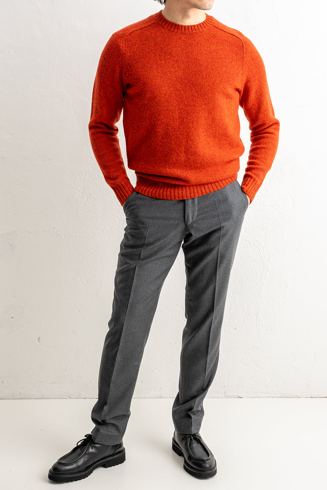 Samphrey Brushed Shetland Crewneck Saffron