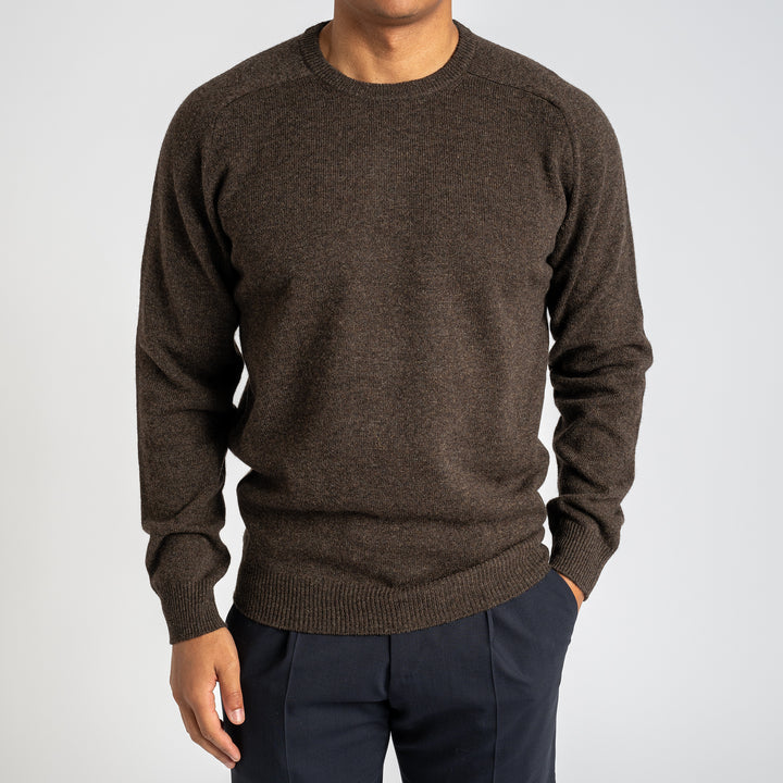 LAMBWOOL CREW NECK. COCOA