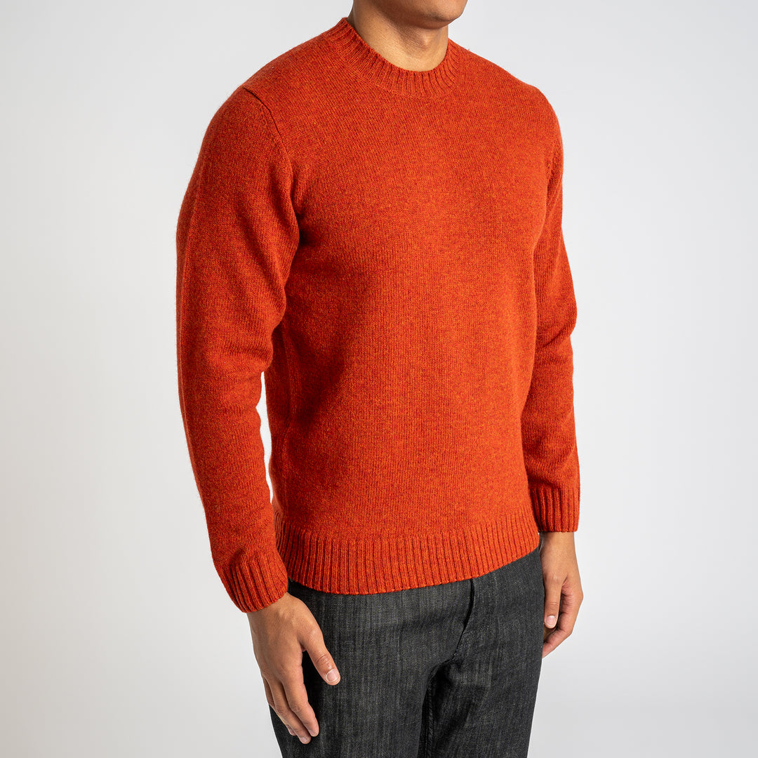 Kinnadie Shetland Long Sleeve Crew Neck Saffron