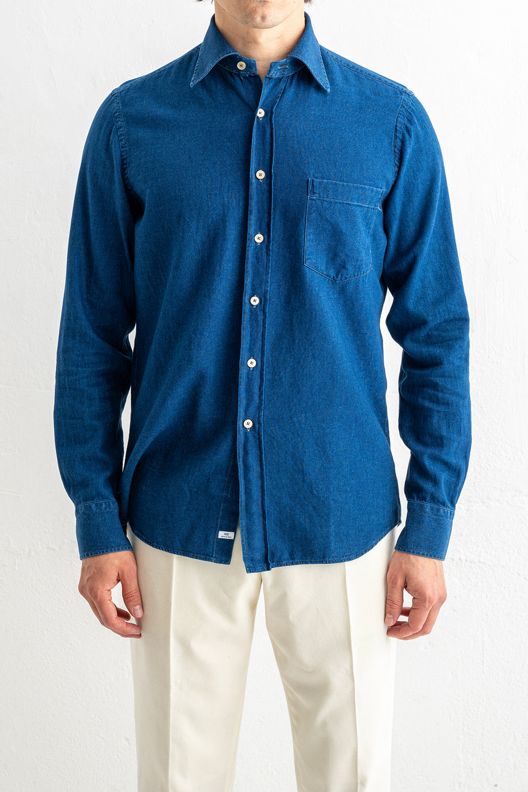 Luxury Cotton Denim Shirt MID BLUE