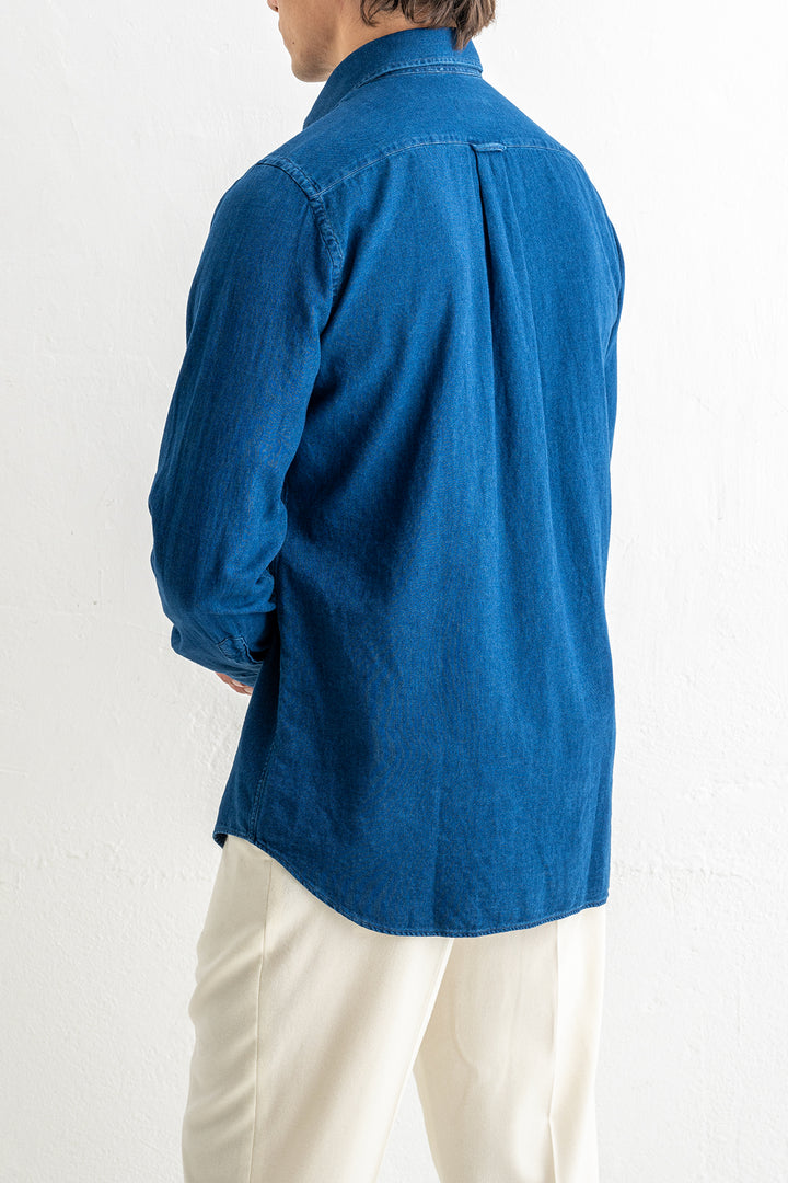 Luxury Cotton Denim Shirt MID BLUE