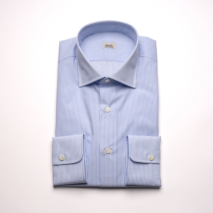 Cotton Stripe Regular Fit Blue