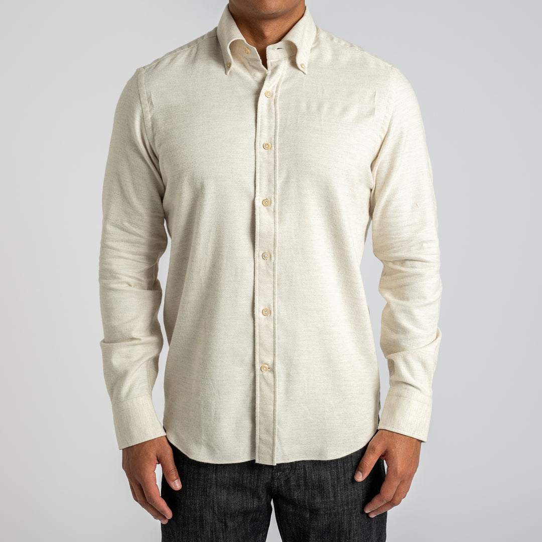 Luxury Flannel BD Shirt NATURALE