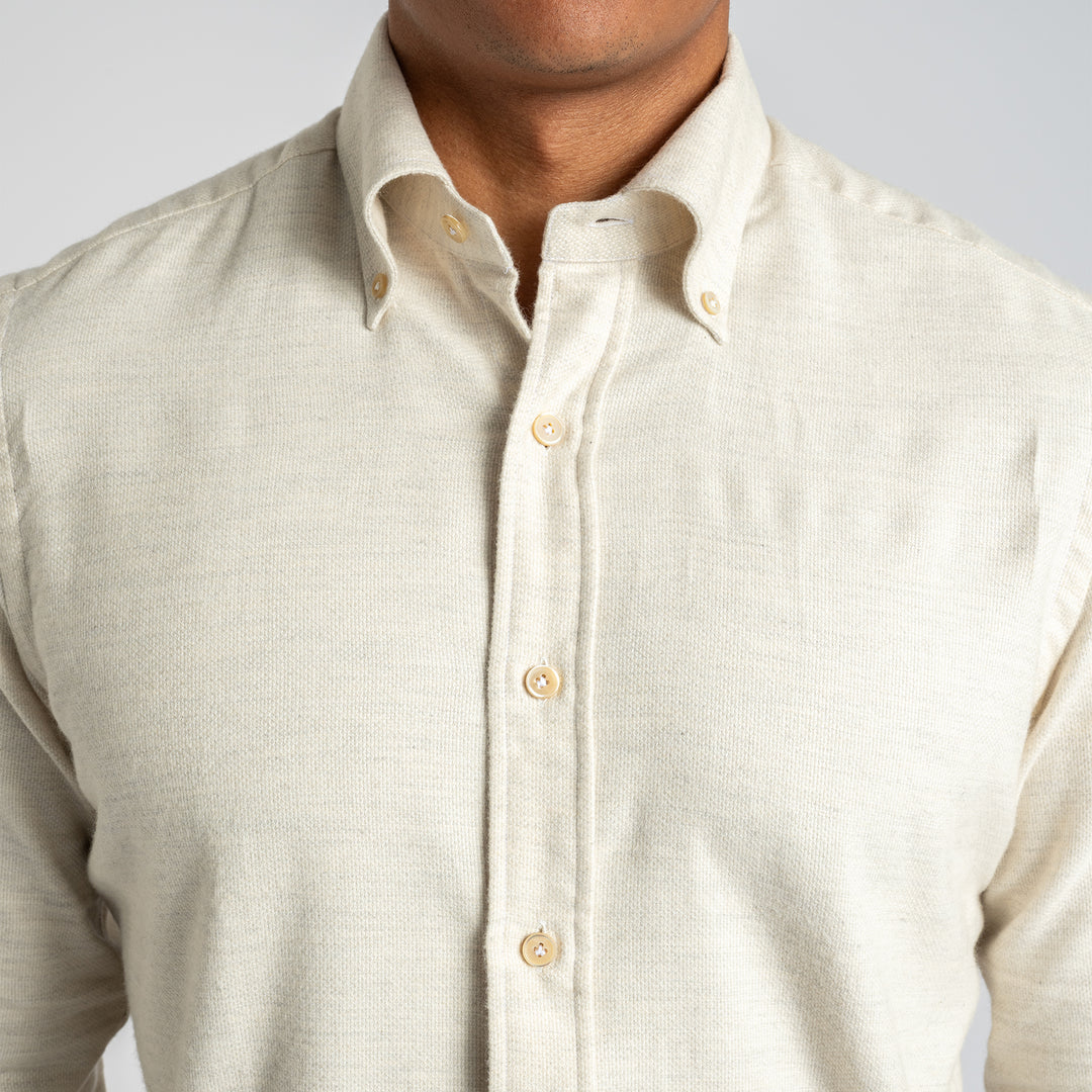 Luxury Flannel BD Shirt NATURALE