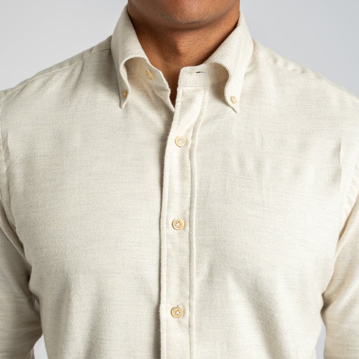 Luxury Flannel BD Shirt NATURALE