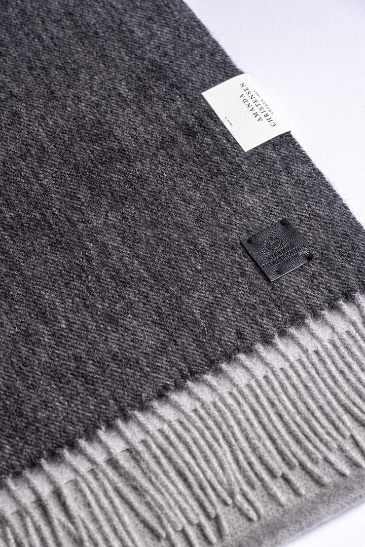 Double Face Wool Scarf Black