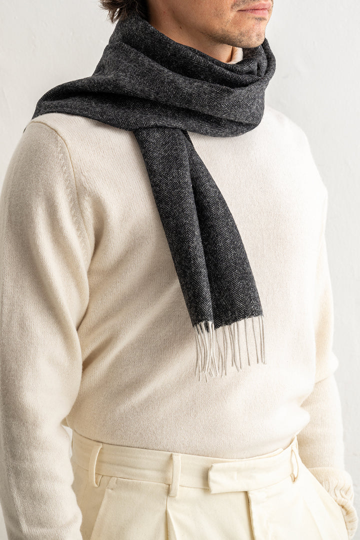 Double Face Wool Scarf Black