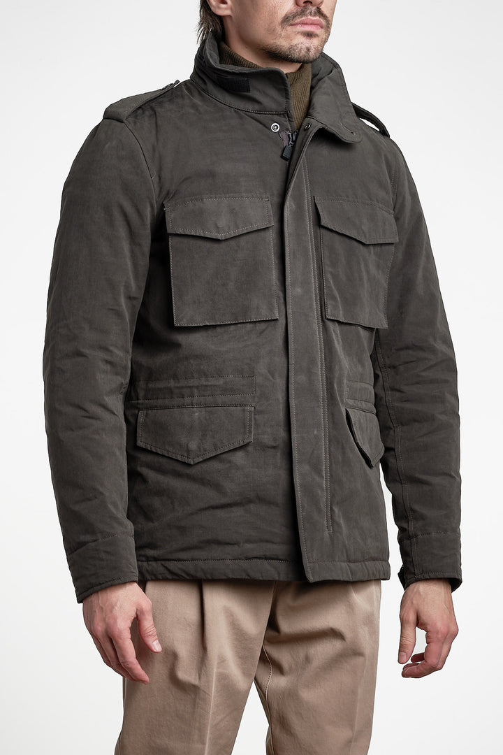 Minifield Cotton Jacket Grey – Aspesi, snett framifrån
