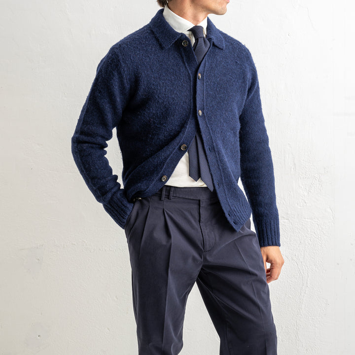 Knitted Lambwool Cardigan Navy