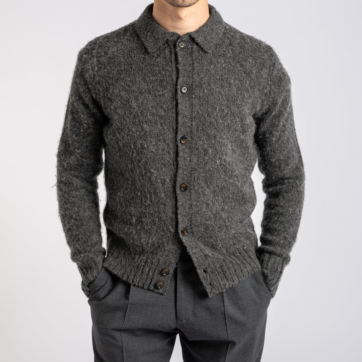 Knitted Lambwool Cardigan Scuro