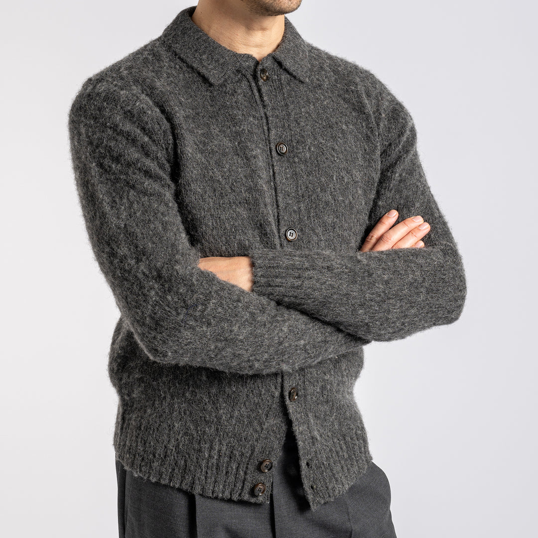 Knitted Lambwool Cardigan Scuro