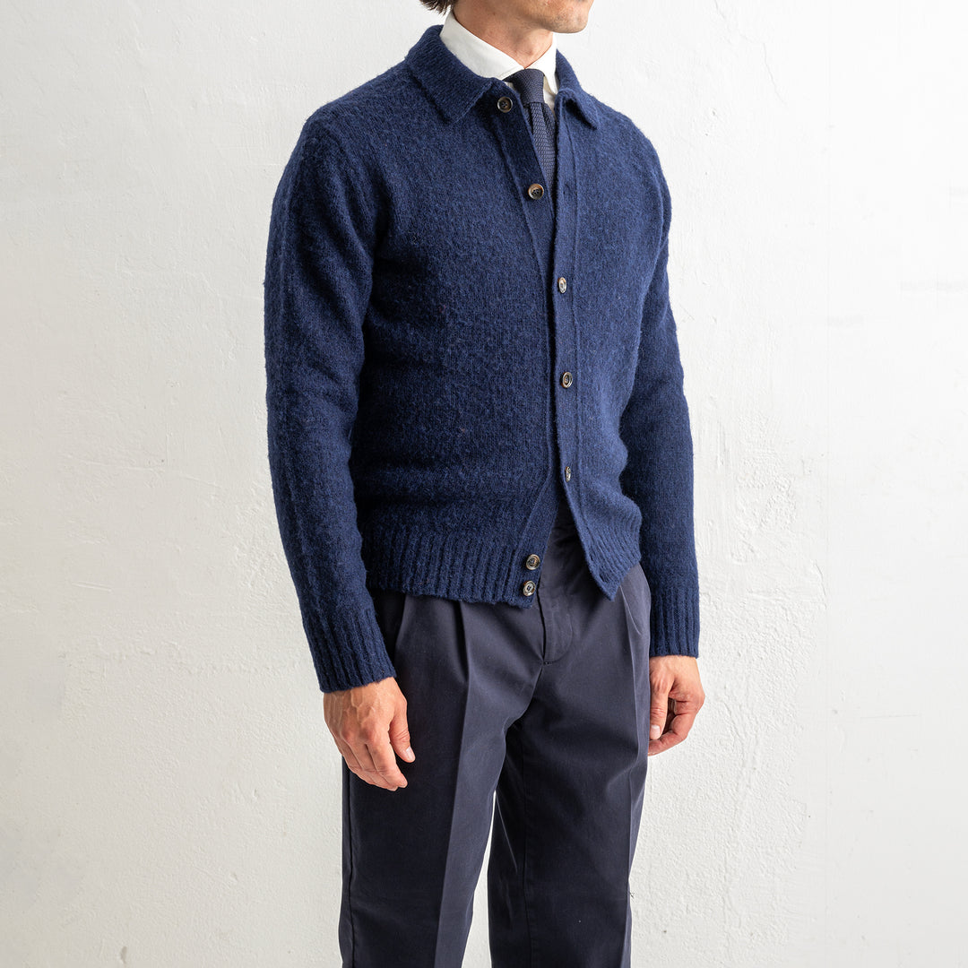 Knitted Lambwool Cardigan Navy