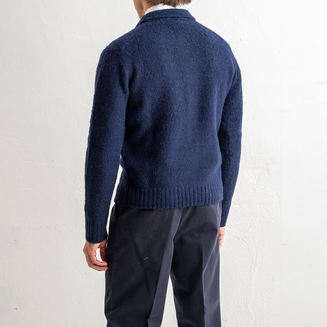 Knitted Lambwool Cardigan Navy