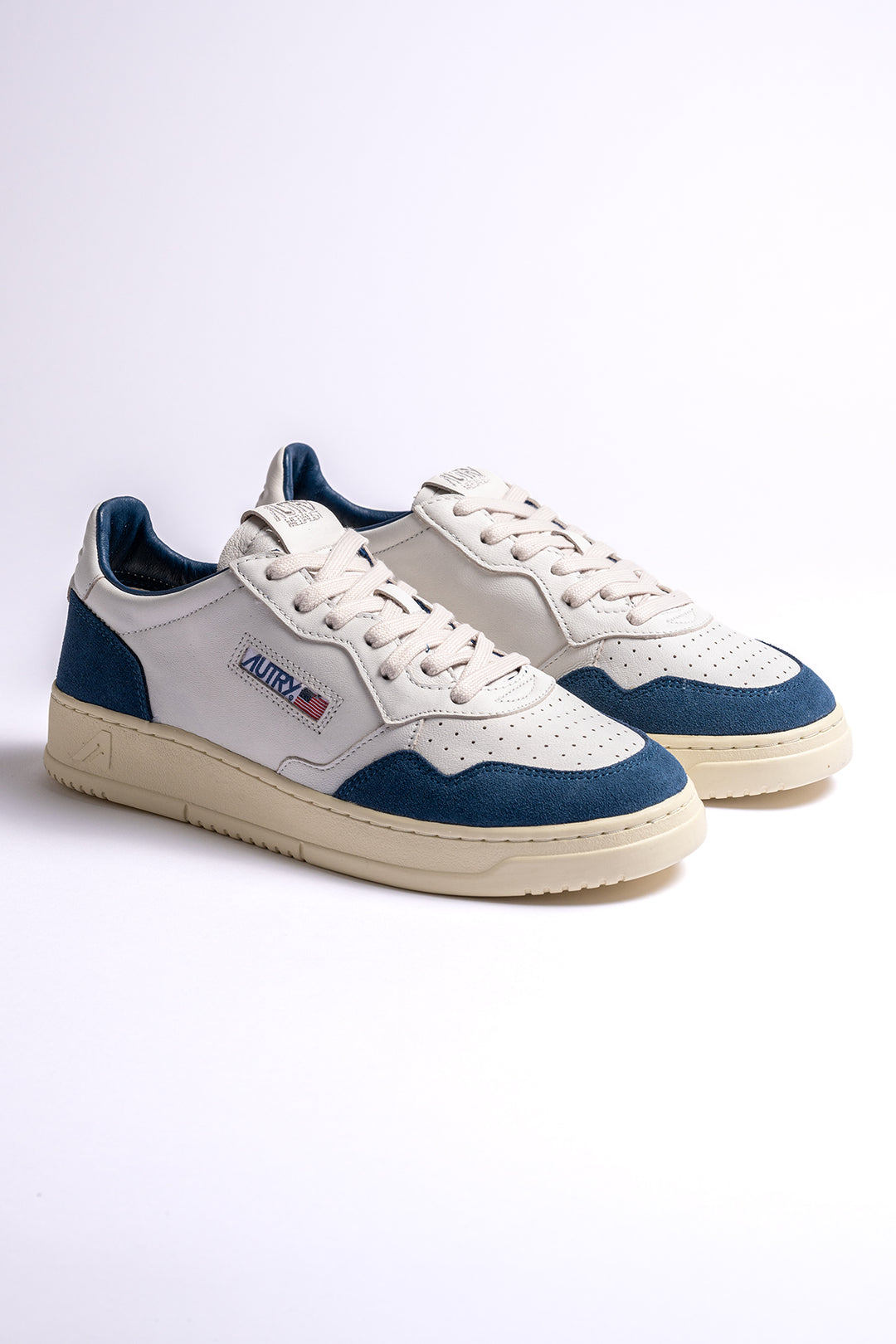 Medalist Goat Suede Sneaker White/Capri