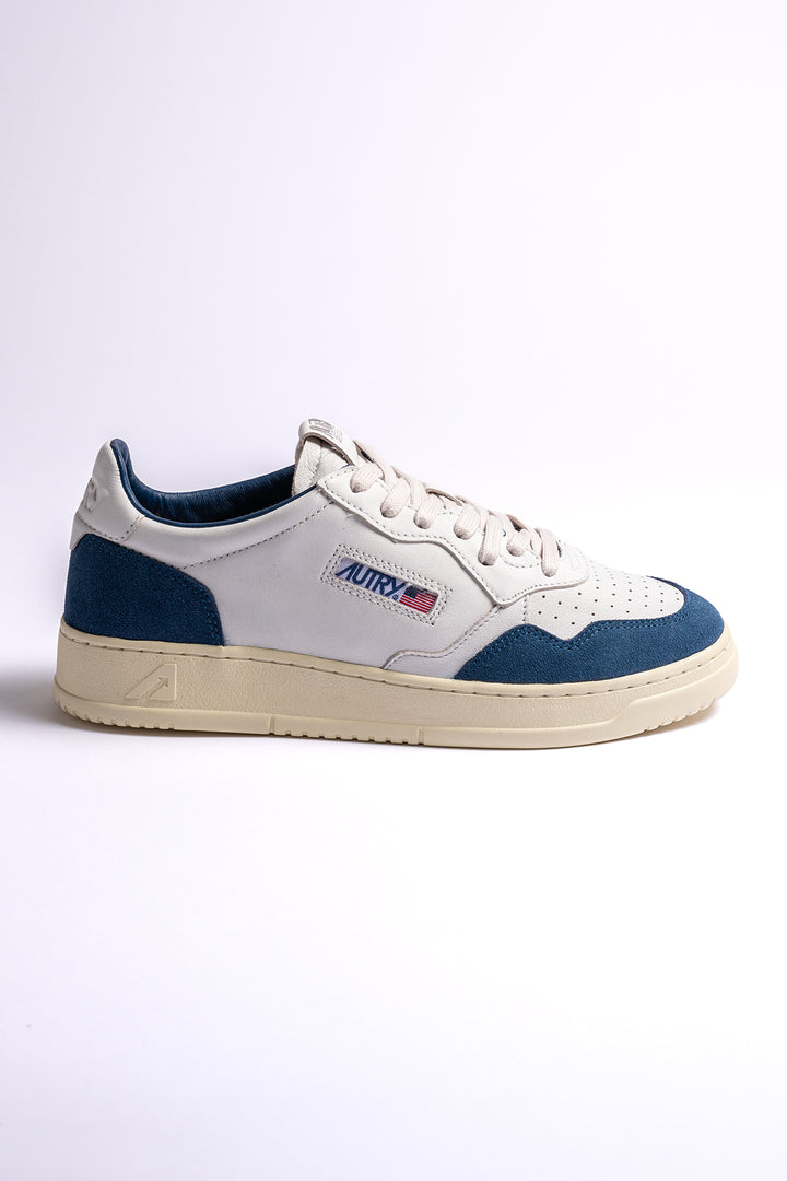 Medalist Goat Suede Sneaker White/Capri