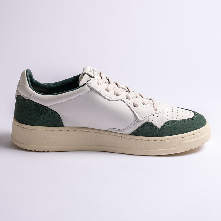 Medalist Goat Suede Sneaker White/Bottle