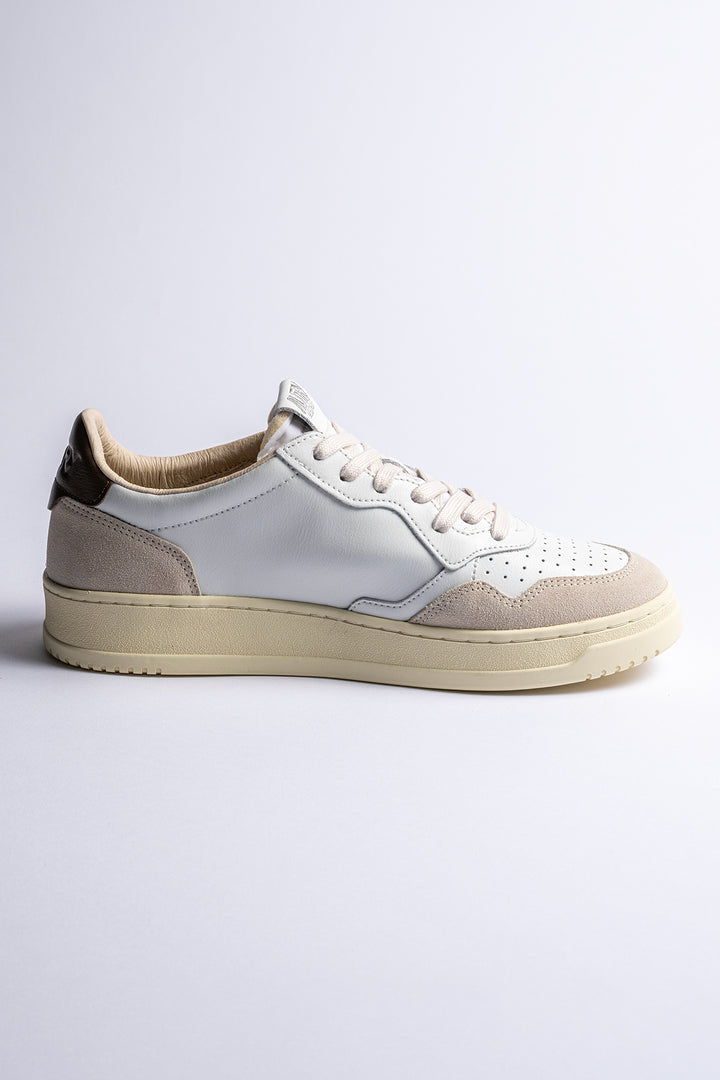 Medalist Leather Suede Sneaker White/Teak