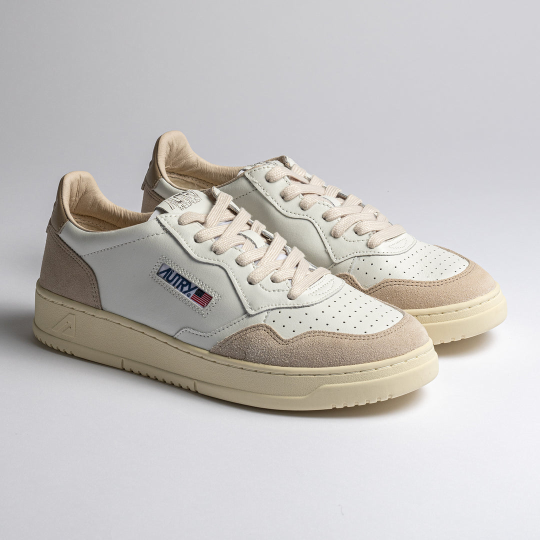 Medalist Leather/Suede Sneaker Beige