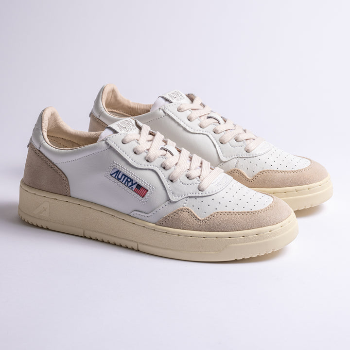 Medalist Leather Suede Sneaker White