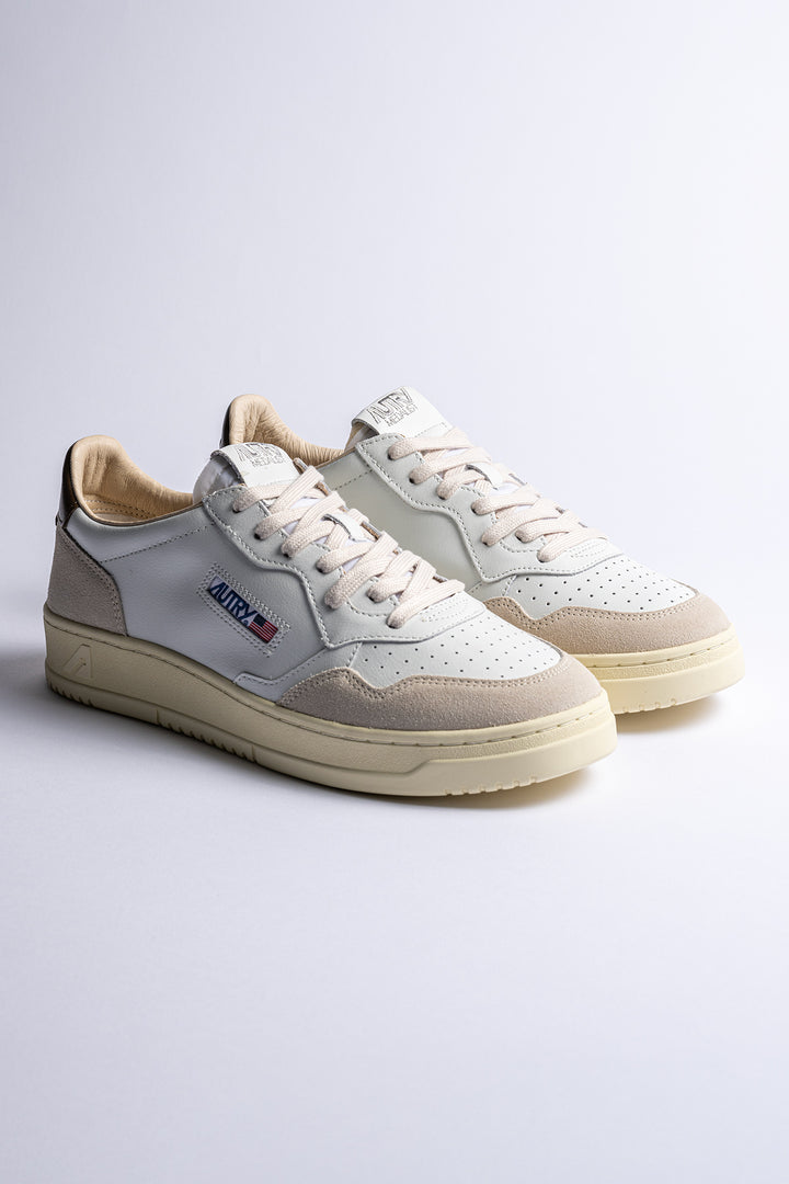 Medalist Leather Suede Sneaker White/Teak