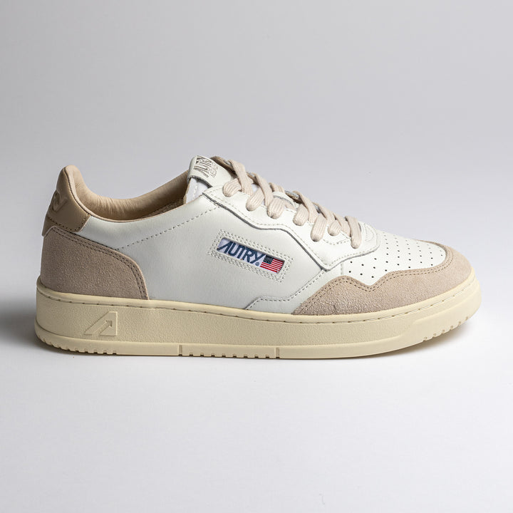 Medalist Leather/Suede Sneaker Beige