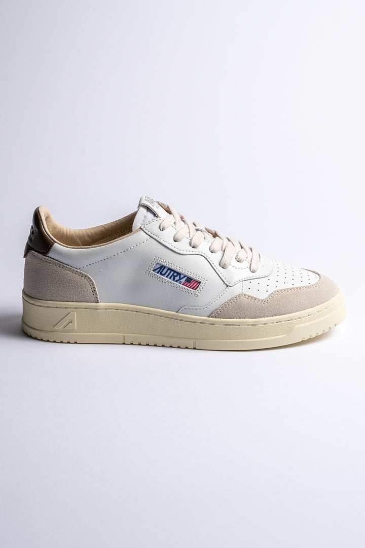 Medalist Leather Suede Sneaker White/Teak