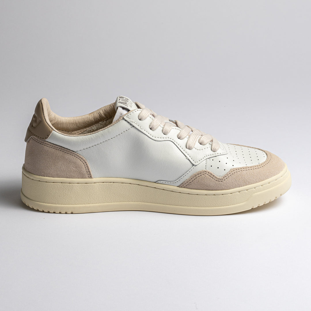 Medalist Leather/Suede Sneaker Beige