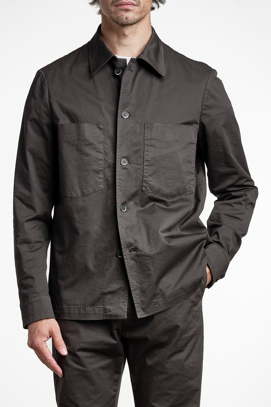 Overshirt Fio Dark Brown – Barena, framifrån