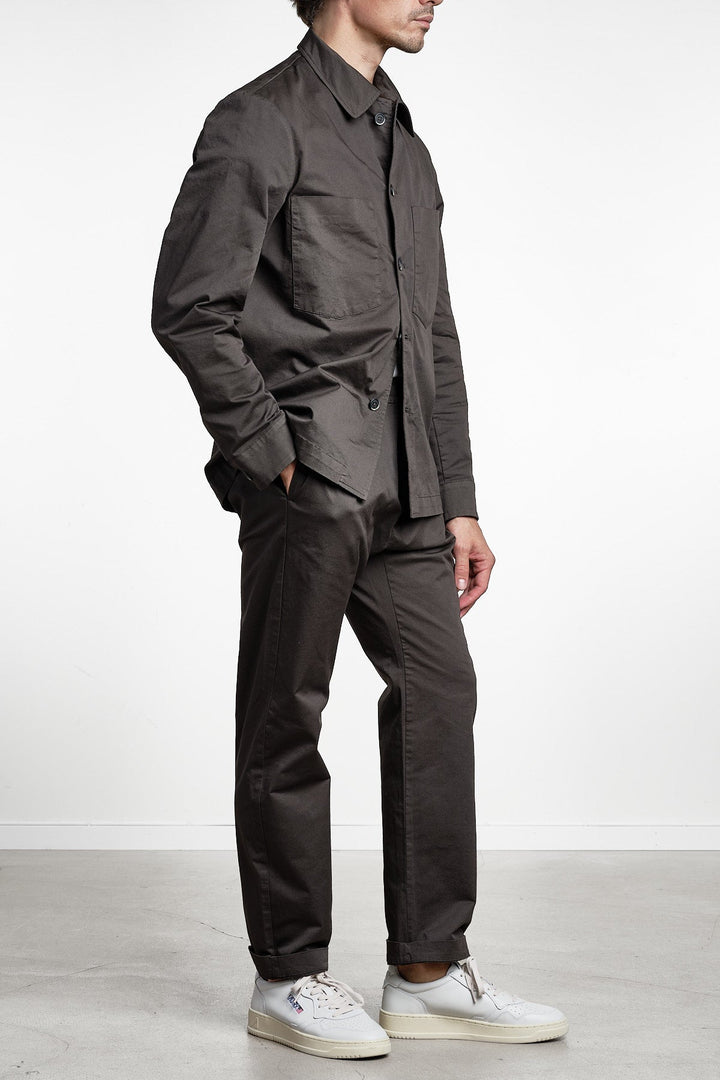 Overshirt Fio Dark Brown – Barena, closeup på materialet