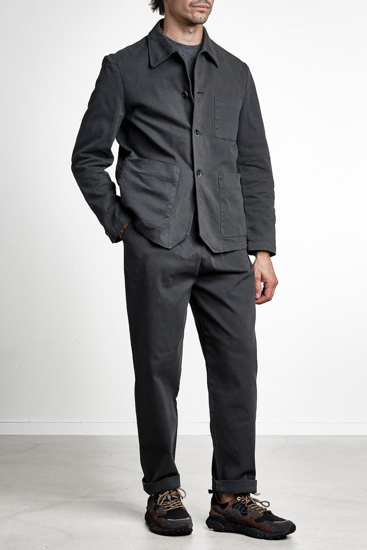 Overshirt Visal Lead – Barena, closeup på materialet