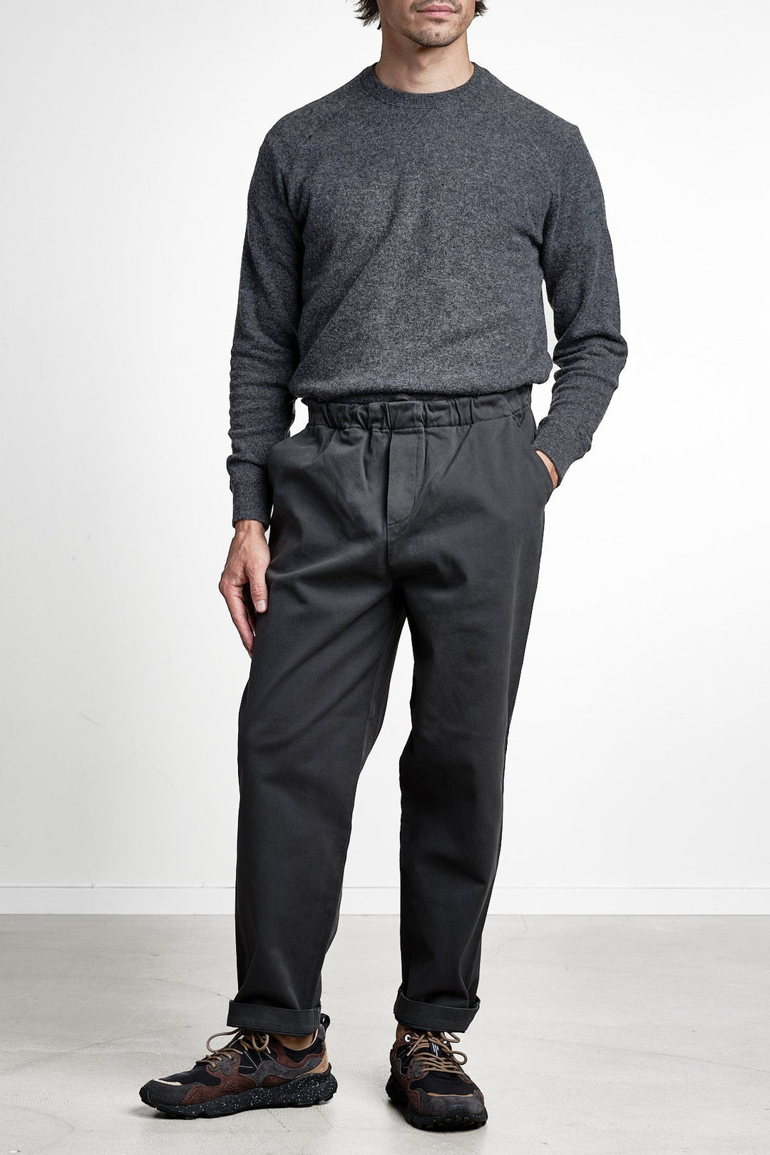Pantalone Cordier Lead – Barena, closeup på materialet